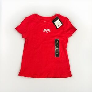 Red Kids Racing Flags Embroidered T Shirt Size M (8) Christmas Gift Car Racing